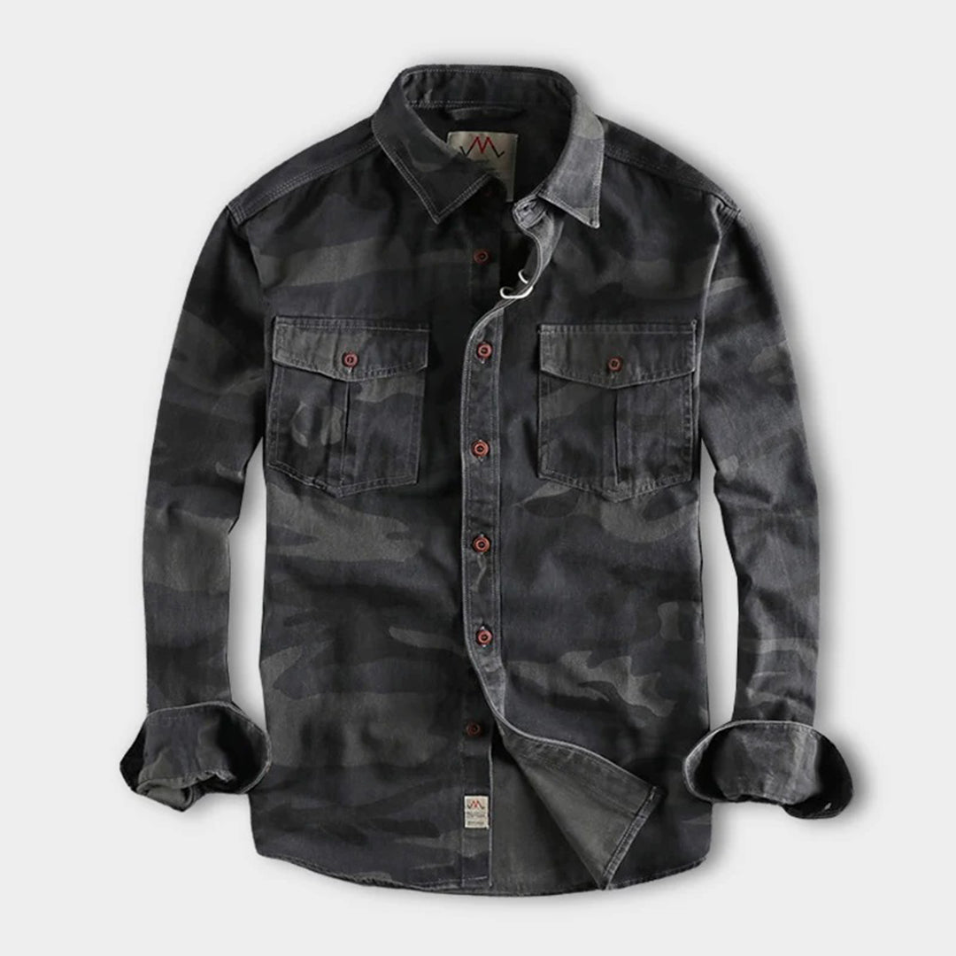 Chemise Slim Fit À Motif Camouflage Pour Homme | Idéal Pour Tenues Décontractées