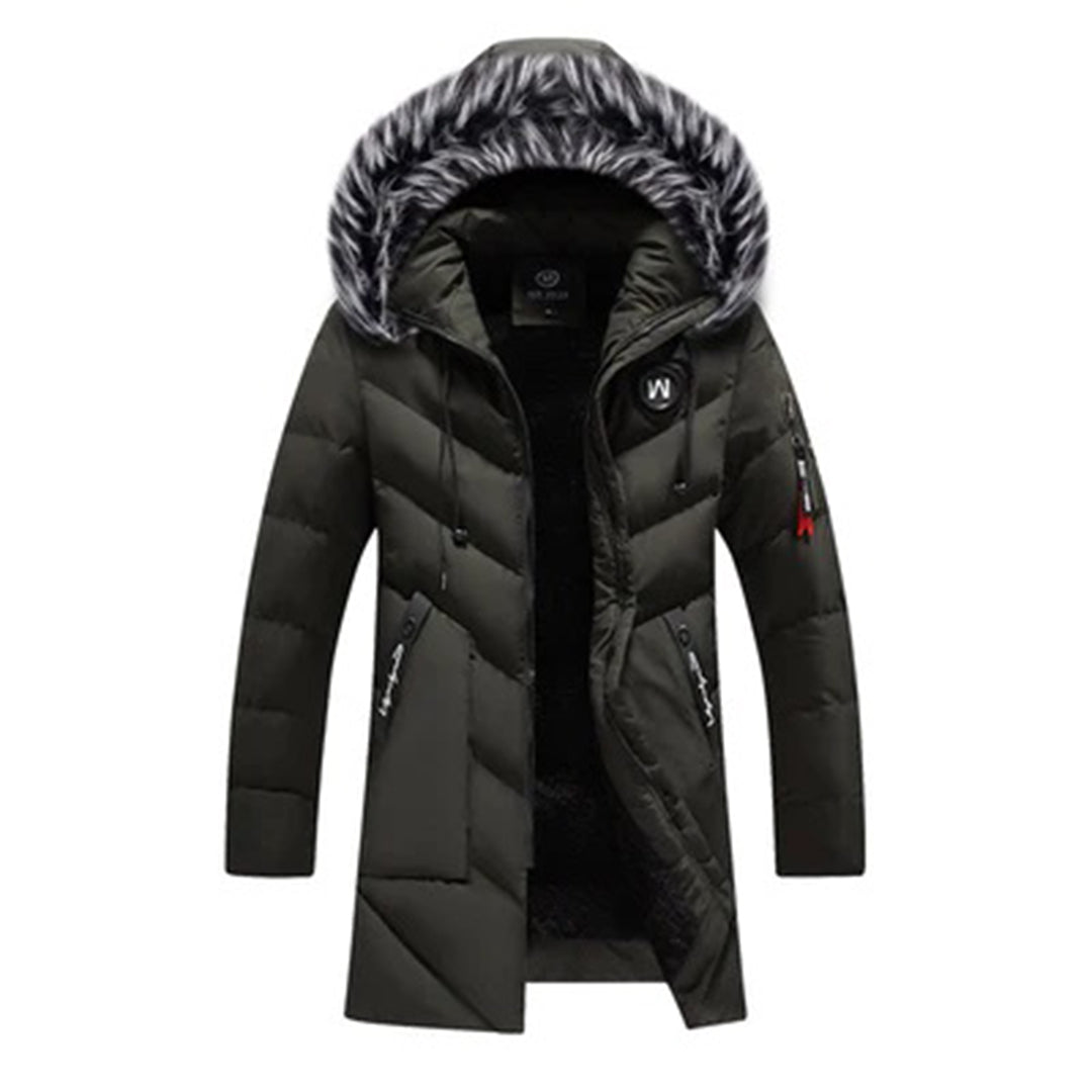 Manteau Long avec Capuche et Fermeture Éclair pour Hommes | Idéal pour l’Hiver