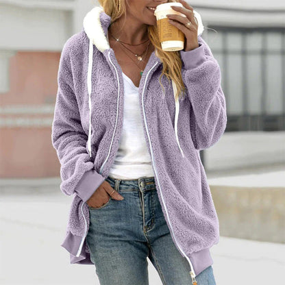 Veste Longue avec Capuche et Fermeture Ouverte pour Femme | Idéal pour Automne et Intérieur