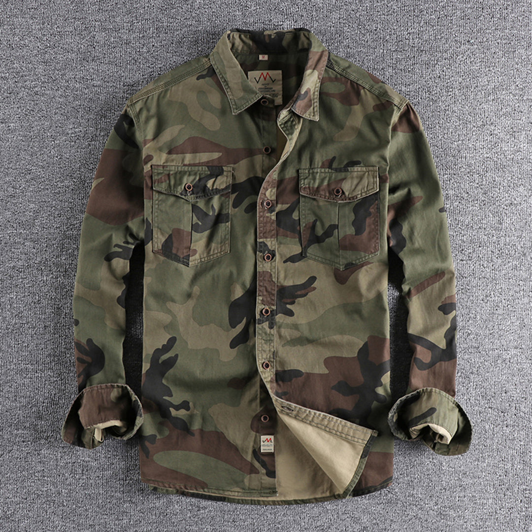 Chemise Slim Fit À Motif Camouflage Pour Homme | Idéal Pour Tenues Décontractées