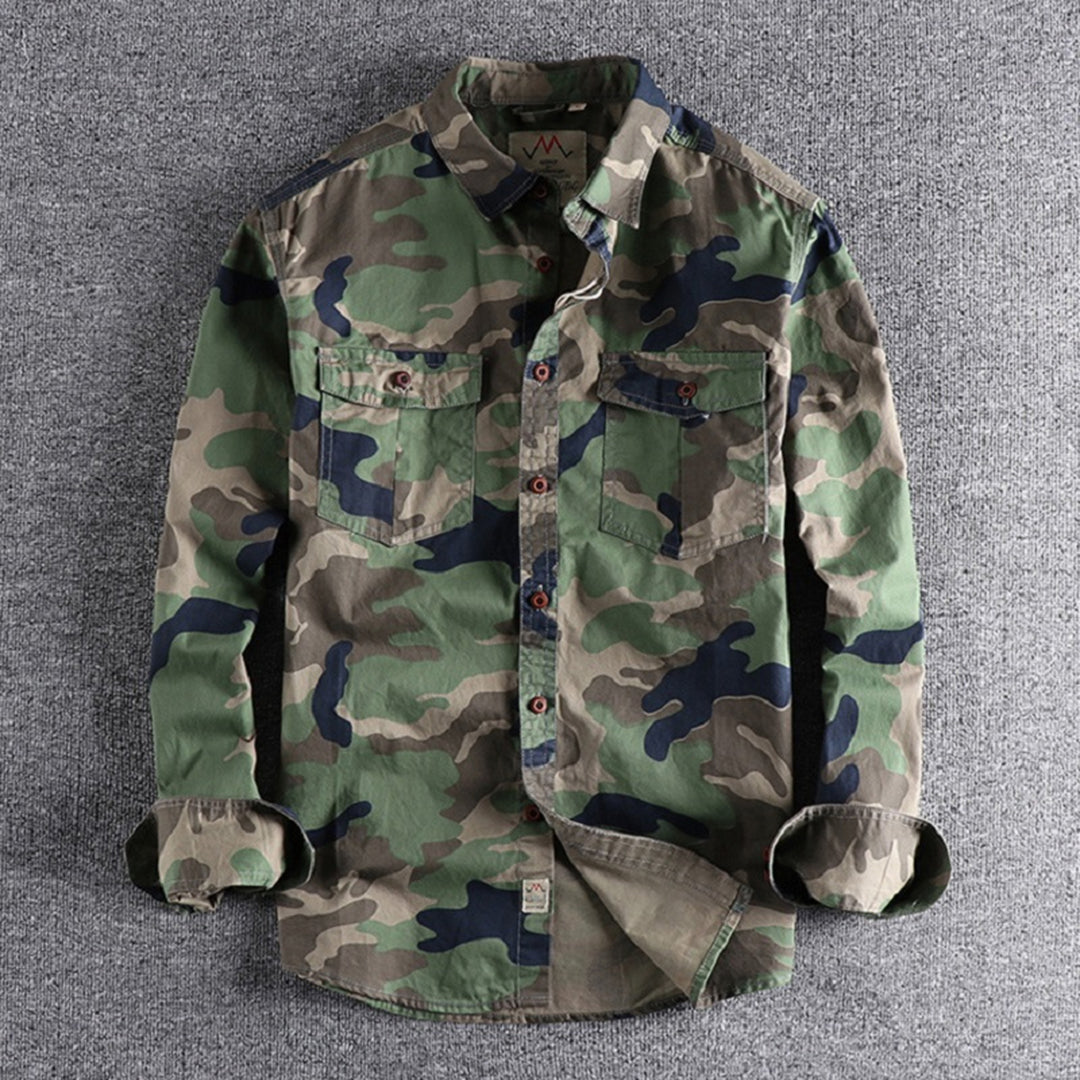 Chemise Slim Fit À Motif Camouflage Pour Homme | Idéal Pour Tenues Décontractées