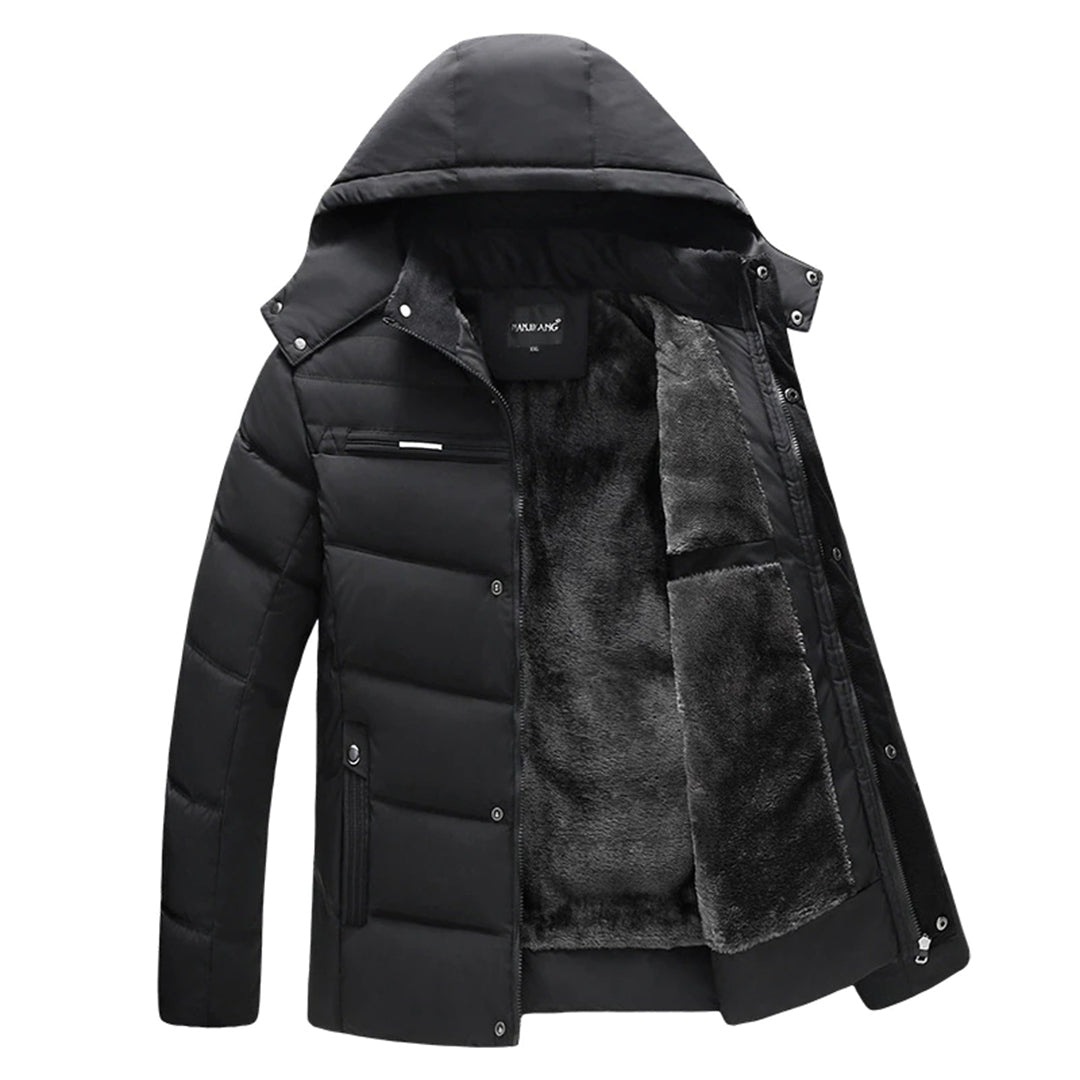 Manteau Long avec Capuche et Fermeture Zippée pour Hommes | Idéal pour l'Hiver