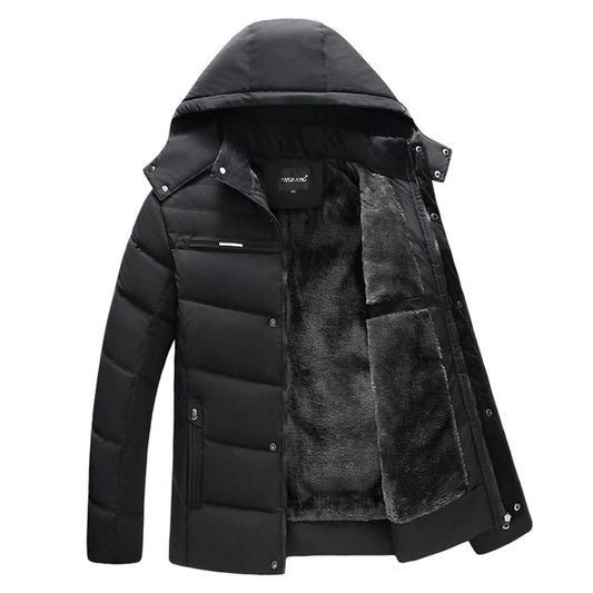 Manteau Long avec Capuche et Fermeture Zippée pour Hommes | Idéal pour l'Hiver