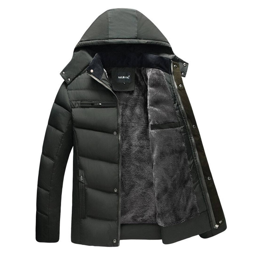 Manteau Long avec Capuche et Fermeture Zippée pour Hommes | Idéal pour l'Hiver