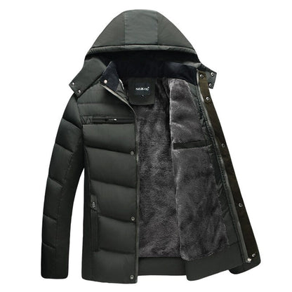 Manteau Long avec Capuche et Fermeture Zippée pour Hommes | Idéal pour l'Hiver