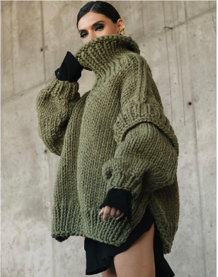 Pull Oversize avec Motif Tricoté pour Femme | Idéal pour La Mi-Saison