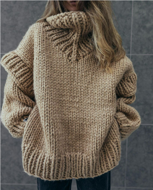 Pull Oversize avec Motif Tricoté pour Femme | Idéal pour La Mi-Saison