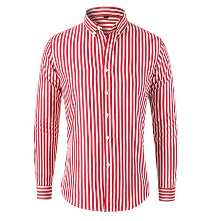 Chemise Rayée À Manches Longues avec Coupe Classique pour Homme | Idéale pour Le Bureau Ou Les Loisirs
