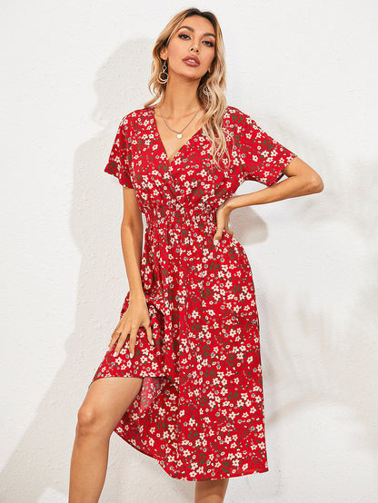 Robe à Fleurs avec Manches Bouffantes pour Femme | Idéale pour les Occasions Estivales