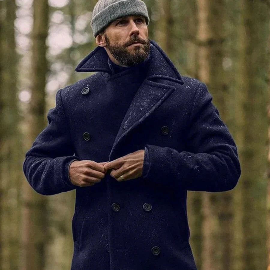 Manteau D’Hiver avec Col Classique Et Fermeture Boutonnée pour Homme | Idéal pour Les Occasions Formelles