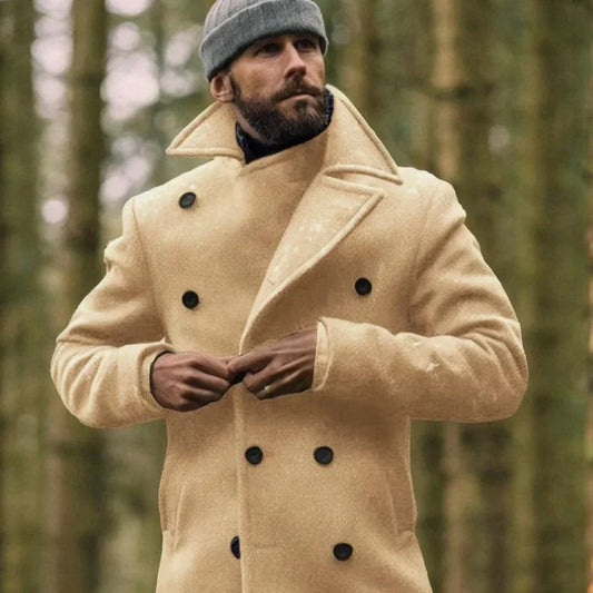 Manteau D’Hiver avec Col Classique Et Fermeture Boutonnée pour Homme | Idéal pour Les Occasions Formelles