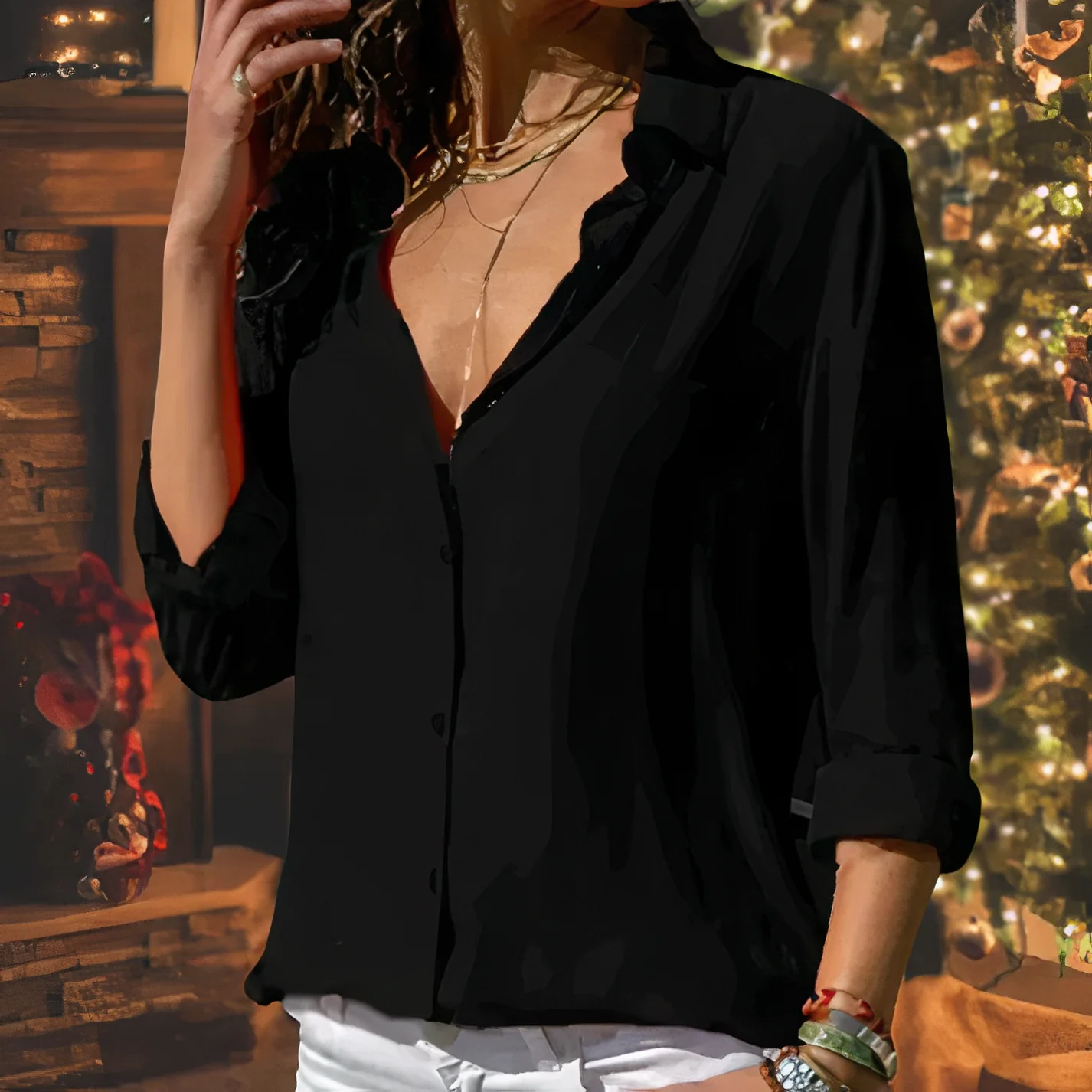 Blouse à Tissu Léger avec Coupe Classique pour Femmes | Idéale pour les Occasions Quotidiennes