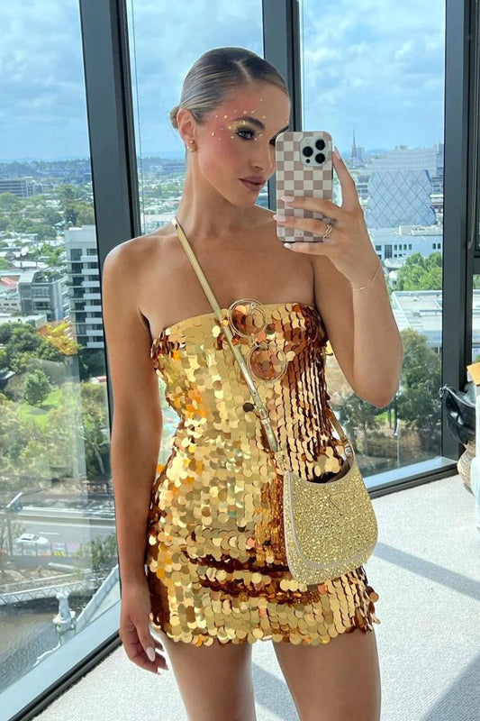 Robe de Soirée à Paillettes avec Coupe Ajustée pour Femmes | Idéale pour les Événements Festifs