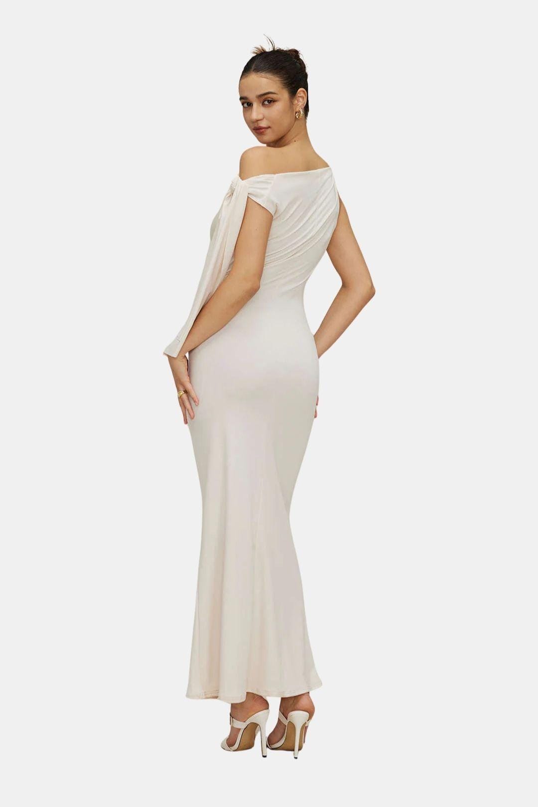 Robe Maxi Asymétrique Avec Détail Noué Pour Femme | Idéale Pour Les Soirées Et Occasions Formelles