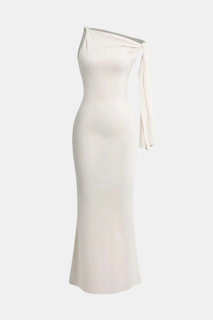 Robe Maxi Asymétrique Avec Détail Noué Pour Femme | Idéale Pour Les Soirées Et Occasions Formelles