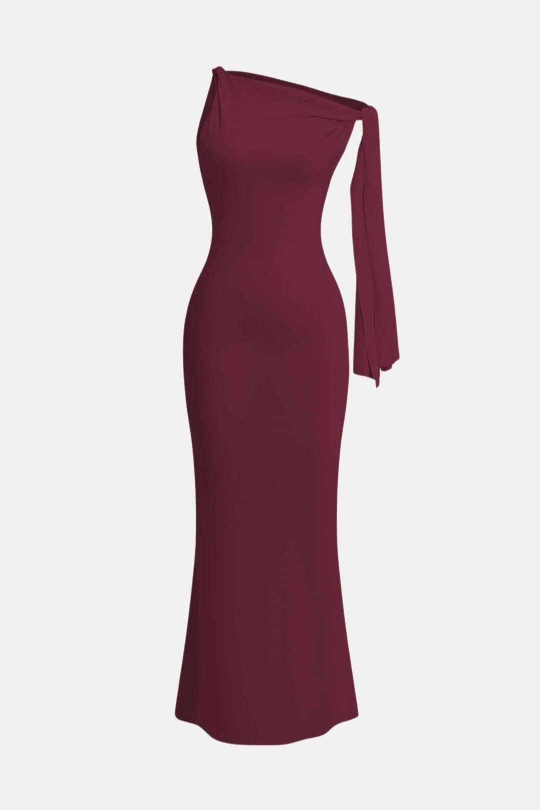 Robe Maxi Asymétrique Avec Détail Noué Pour Femme | Idéale Pour Les Soirées Et Occasions Formelles