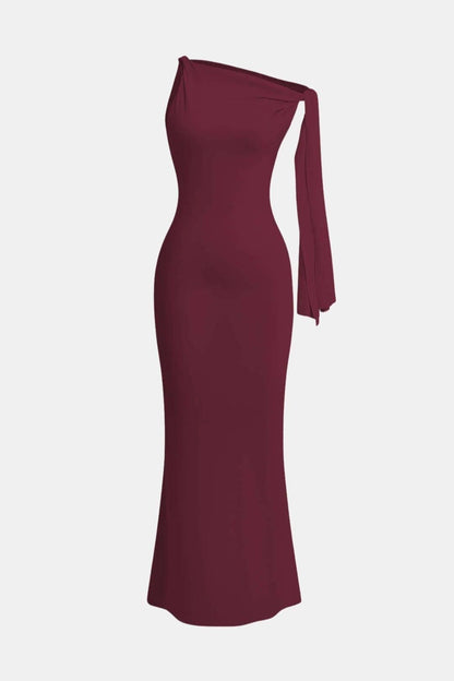 Robe Maxi Asymétrique Avec Détail Noué Pour Femme | Idéale Pour Les Soirées Et Occasions Formelles