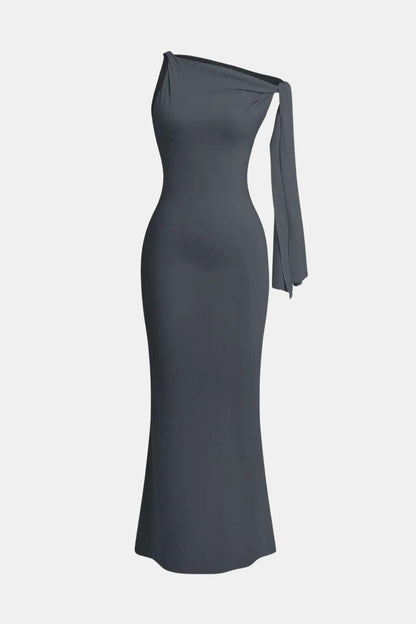 Robe Maxi Asymétrique Avec Détail Noué Pour Femme | Idéale Pour Les Soirées Et Occasions Formelles