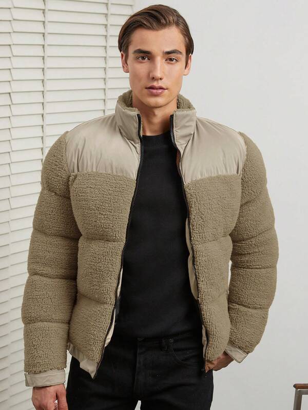 Manteau Long Matelassé avec Col Haut pour Homme | Idéal pour L’Hiver