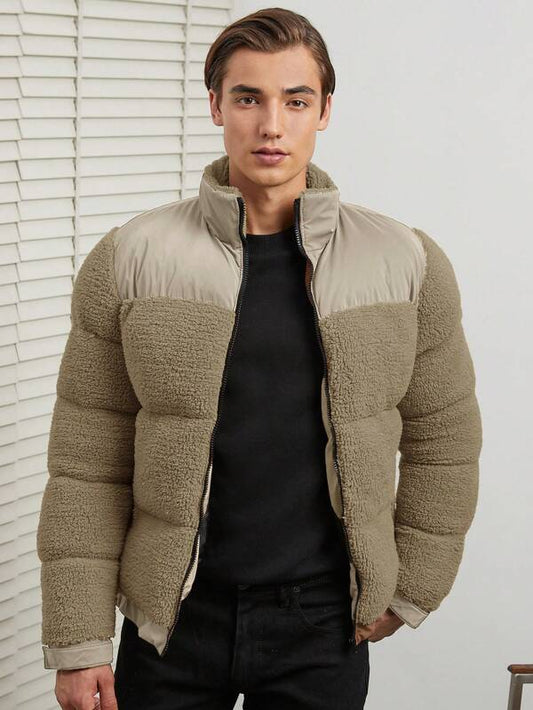 Manteau Long Matelassé avec Col Haut pour Homme | Idéal pour L’Hiver