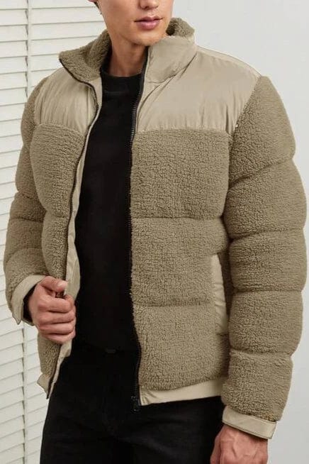 Manteau Long Matelassé avec Col Haut pour Homme | Idéal pour L’Hiver