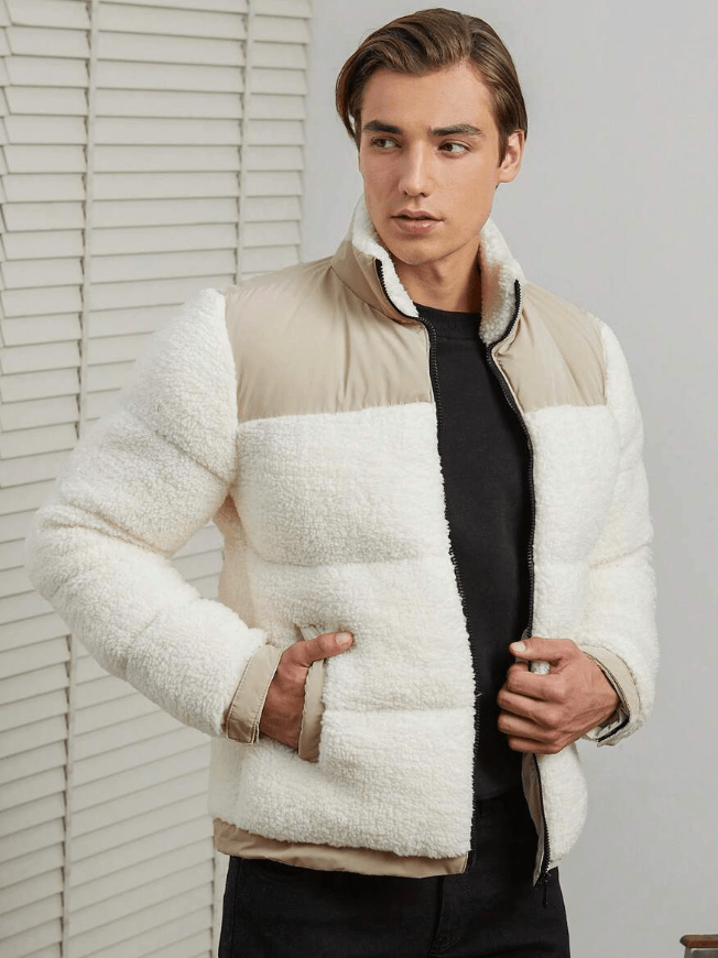 Manteau Long Matelassé avec Col Haut pour Homme | Idéal pour L’Hiver