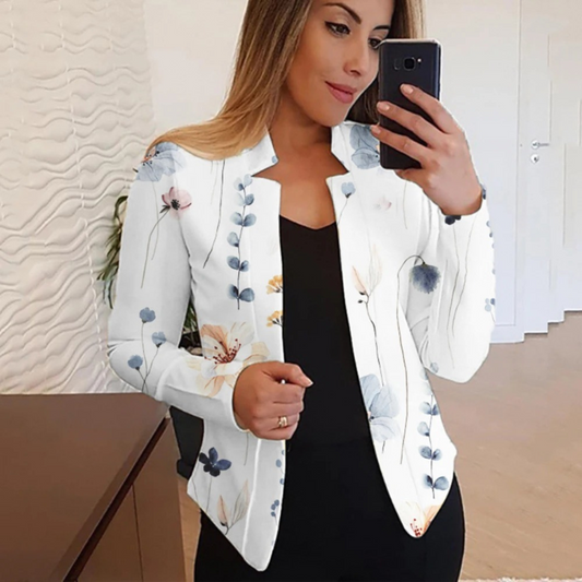 Blazer À Coupe Droite Avec Motif Artistique Pour Femme | Idéal Pour Le Travail Et Les Sorties