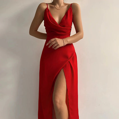 Robe Longue avec Bretelles et Coupe Évasée pour Femme | Idéale pour Événements ou Dîners
