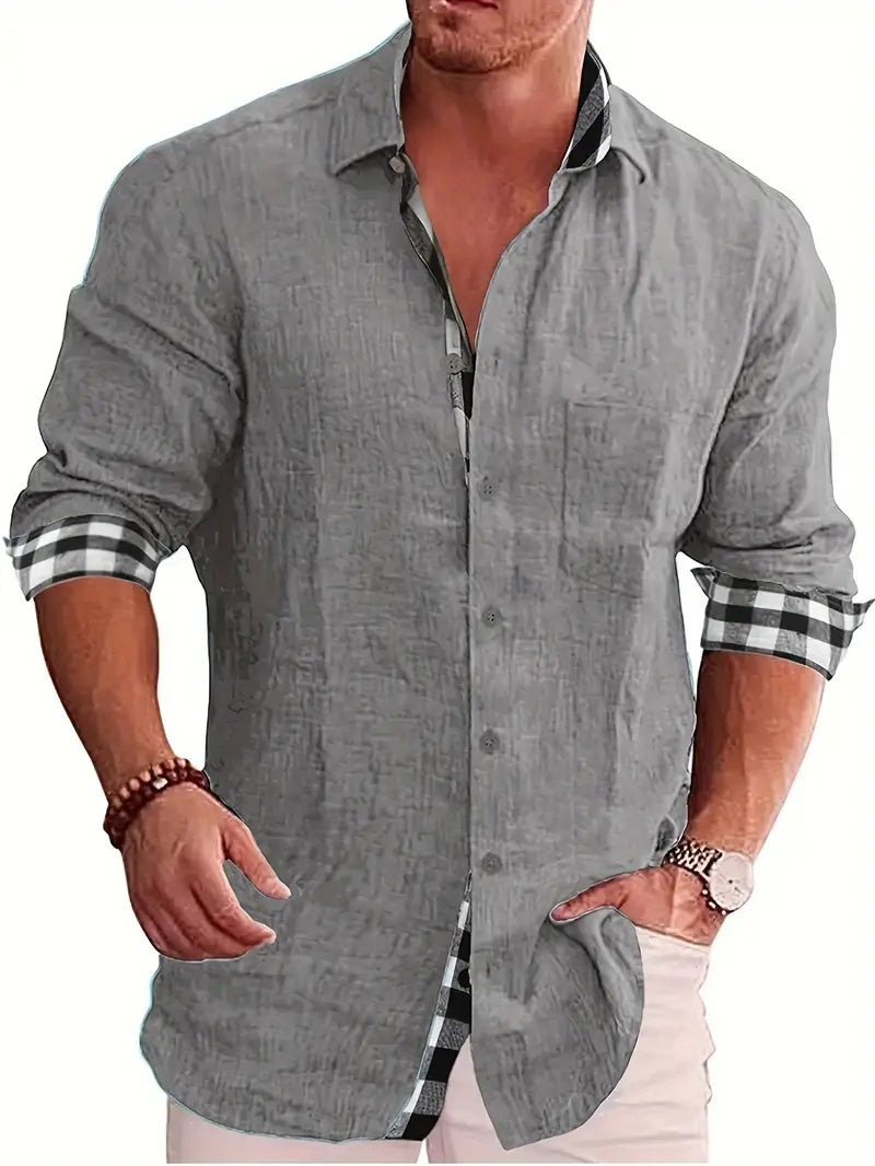 Chemise Décontractée à Manches Longues avec Fermeture Boutonnée pour Homme | Idéal pour le Quotidien