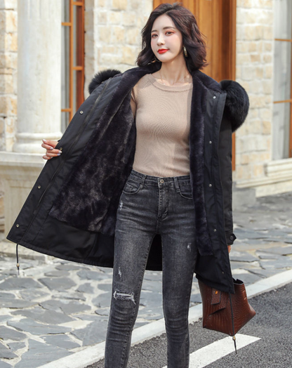 Manteau Long avec Capuche et Doublure Amovible pour Femme | Idéal pour l’Hiver