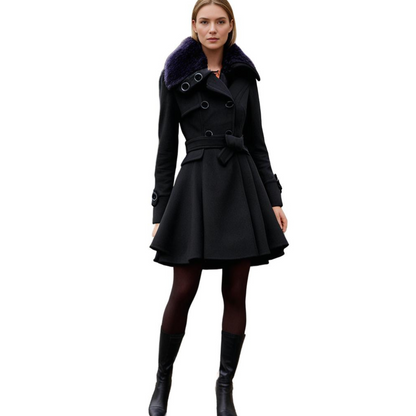 Manteau d’Hiver Long avec Capuche et Col en Fausse Fourrure pour Femme | Idéal pour la Saison Froide