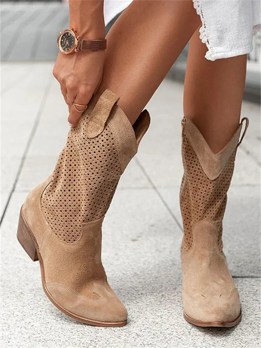Bottes de Style Western avec Talon pour Femmes | Idéales pour Sorties et Tenues Décontractées