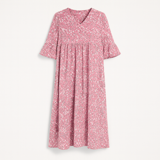 Robe Mi-Longue Avec Imprimé Floral Et Col En V Pour Femmes | Idéale Pour Les Journées D’été