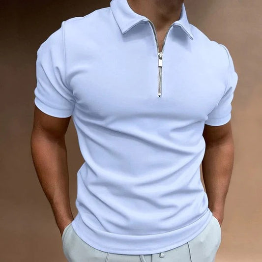 Polo à Fermeture Zippée avec Coupe Ajustée pour Homme | Idéal pour les Occasions Décontractées ou Habillées