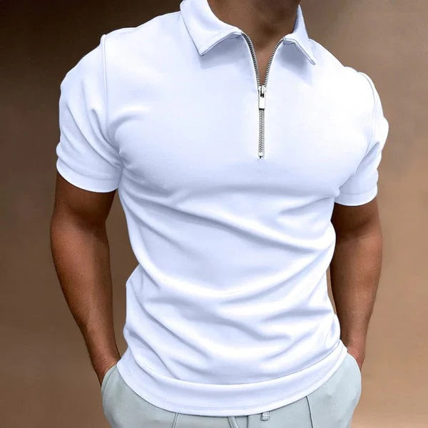 Polo à Fermeture Zippée avec Coupe Ajustée pour Homme | Idéal pour les Occasions Décontractées ou Habillées
