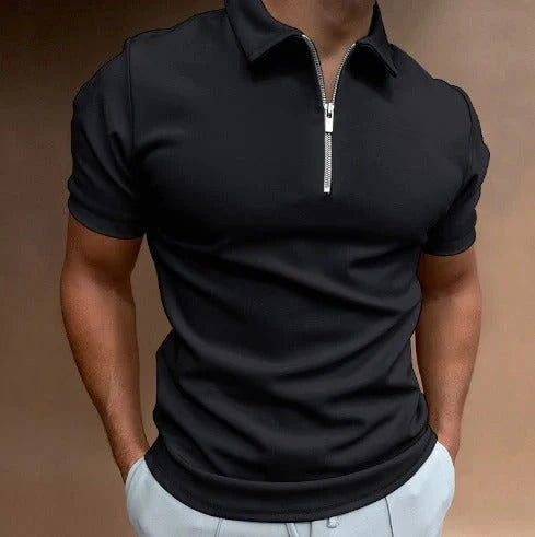 Polo à Fermeture Zippée avec Coupe Ajustée pour Homme | Idéal pour les Occasions Décontractées ou Habillées