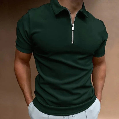 Polo à Fermeture Zippée avec Coupe Ajustée pour Homme | Idéal pour les Occasions Décontractées ou Habillées