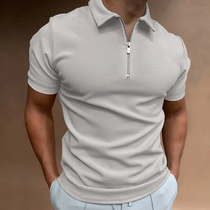 Polo à Fermeture Zippée avec Coupe Ajustée pour Homme | Idéal pour les Occasions Décontractées ou Habillées