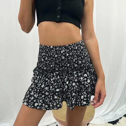 Jupe Courte avec Taille Élastique pour Femme | Idéale pour les Journées Printanières ou Estivales