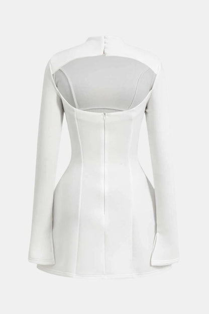 Robe Mini Avec Manches Longues Et Dos Ouvert Pour Femme | Idéal Pour Soirées Et Événements