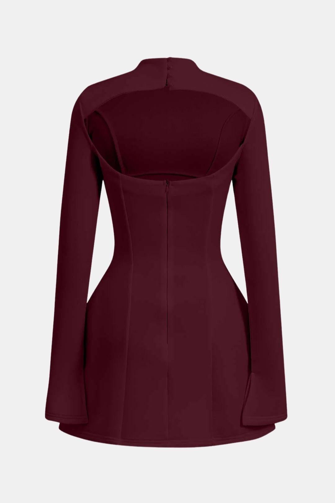 Robe Mini Avec Manches Longues Et Dos Ouvert Pour Femme | Idéal Pour Soirées Et Événements