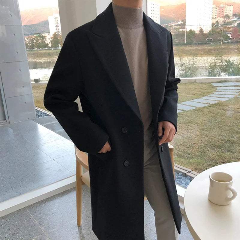 Manteau Long À Double Boutonnage pour Hommes | Idéal pour Automne Et Hiver
