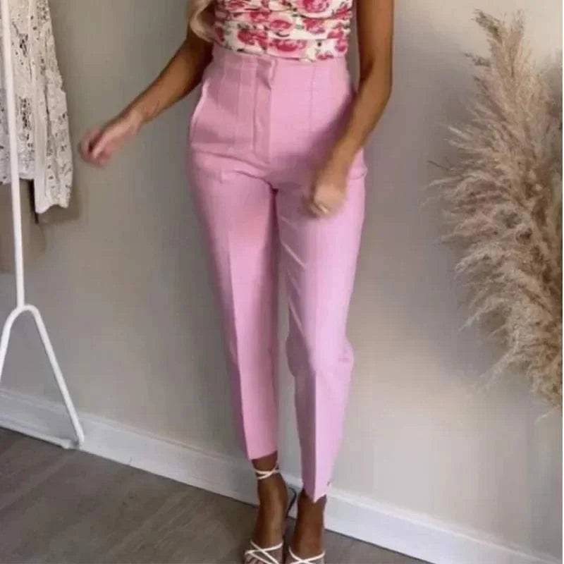 Pantalon Taille Haute Avec Coupe Droite Pour Femmes | Idéal Pour Travail Et Loisirs