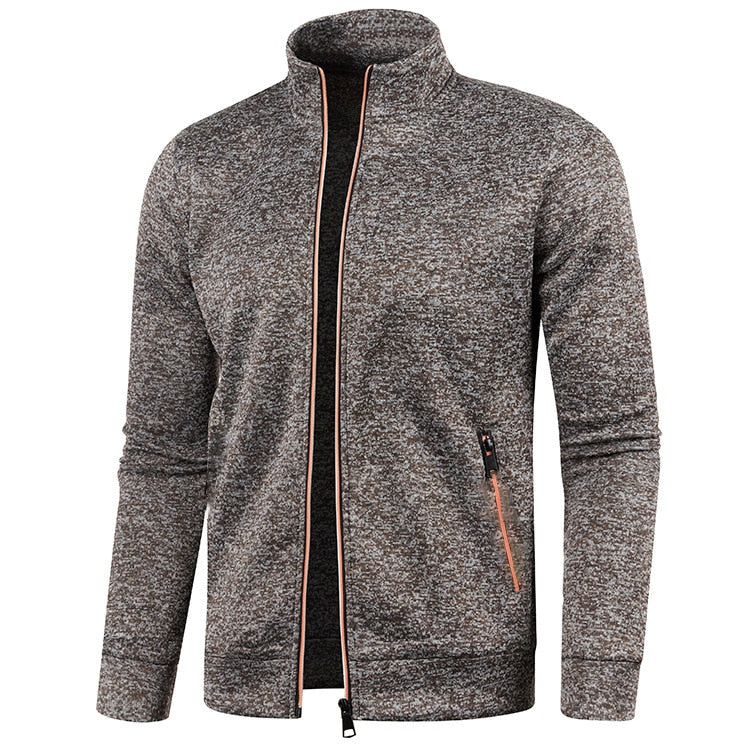 Veste Légère avec Fermeture Zippée et Col Montant pour Hommes | Idéale pour Printemps et Automne