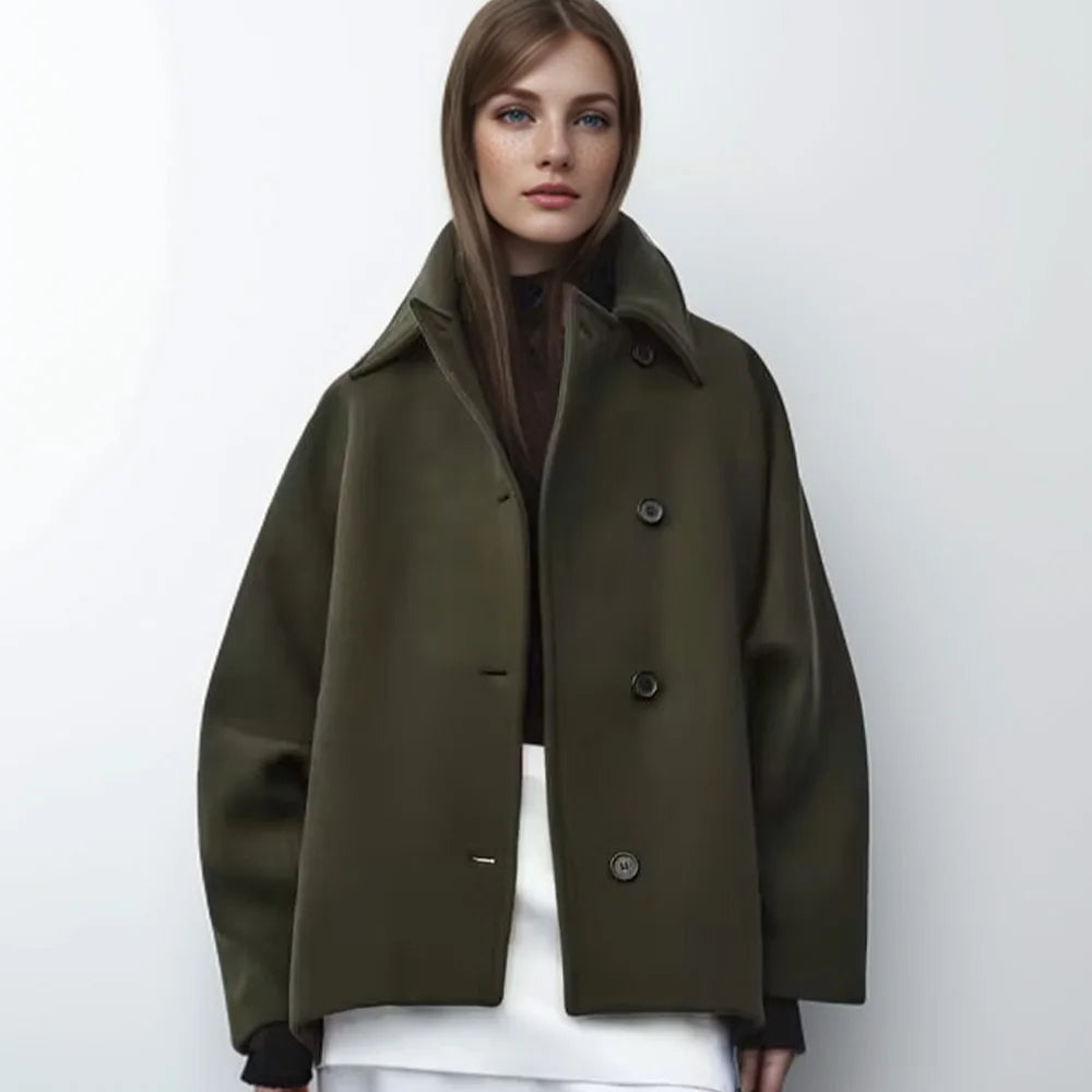 Manteau Long Oversize de Style Trench pour Femme avec Manches Longues | Idéal pour l’Automne et l’Hiver