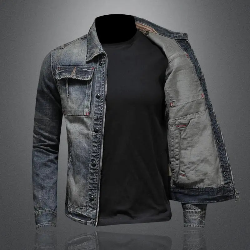Veste en Jean avec Boutons et Poches pour Hommes | Idéale pour le Printemps et l’Automne