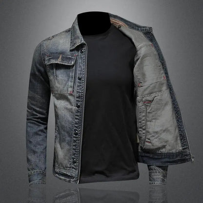 Veste en Jean avec Boutons et Poches pour Hommes | Idéale pour le Printemps et l’Automne