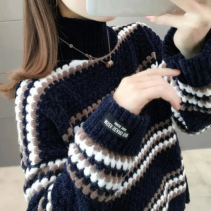 Pull À Col Haut avec Coupe Ample pour Femme | Idéal pour L’Hiver