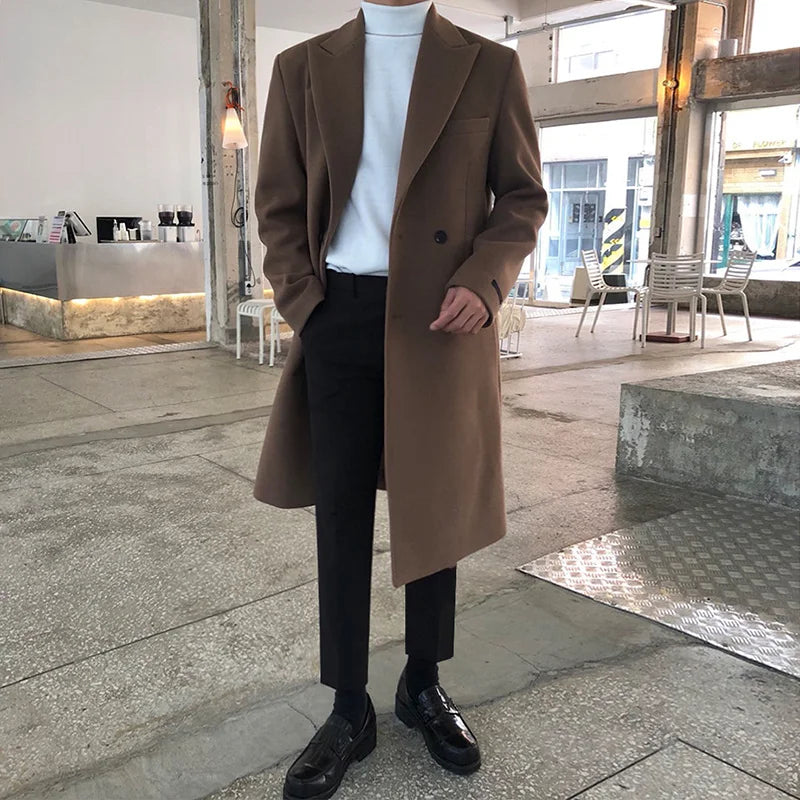 Manteau Long À Double Boutonnage pour Hommes | Idéal pour Automne Et Hiver