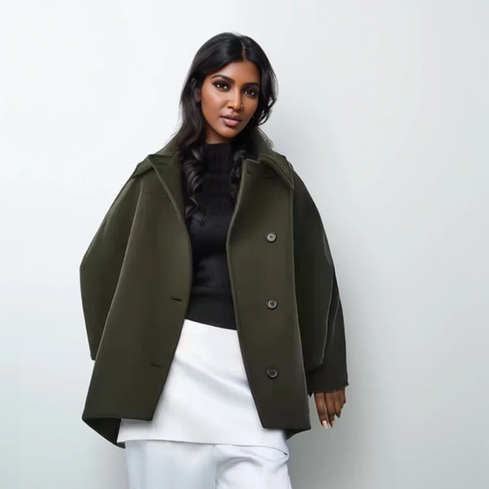 Manteau Long Oversize de Style Trench pour Femme avec Manches Longues | Idéal pour l’Automne et l’Hiver